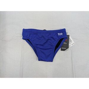 TYR Boys Durafast Elite Racer Brief Swimsuit Royal Blue Size 22 NWT